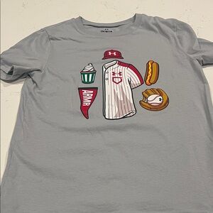 Under Armour Light Gray Sports Graphic Tee Boys